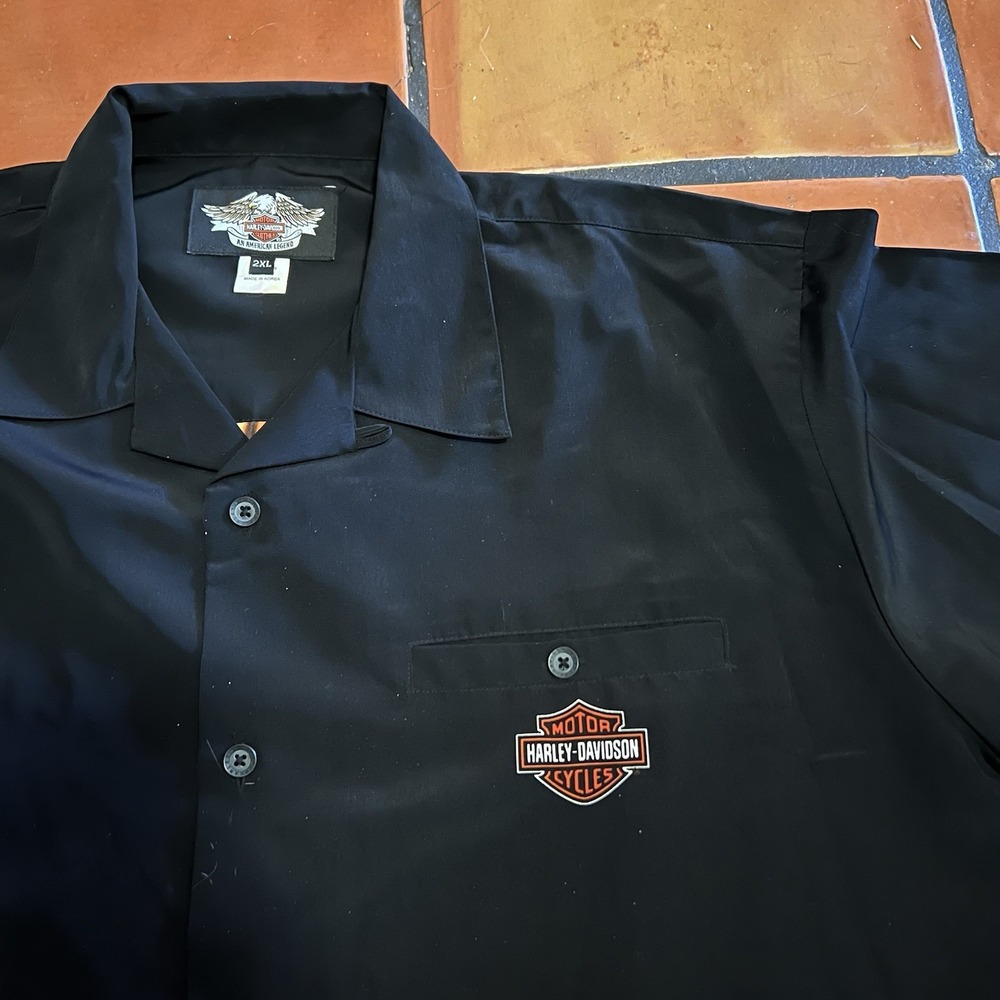 Vintage Harley-Davidson Shirt Mens 2XL Black Phoenix Flames Camp 00s 96354-05VM - Picture 4 of 6